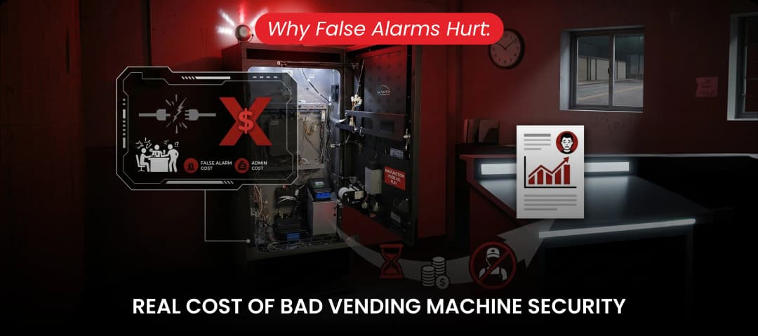 Impact of false alarms on route efficiency and vending machine maintenance costs.