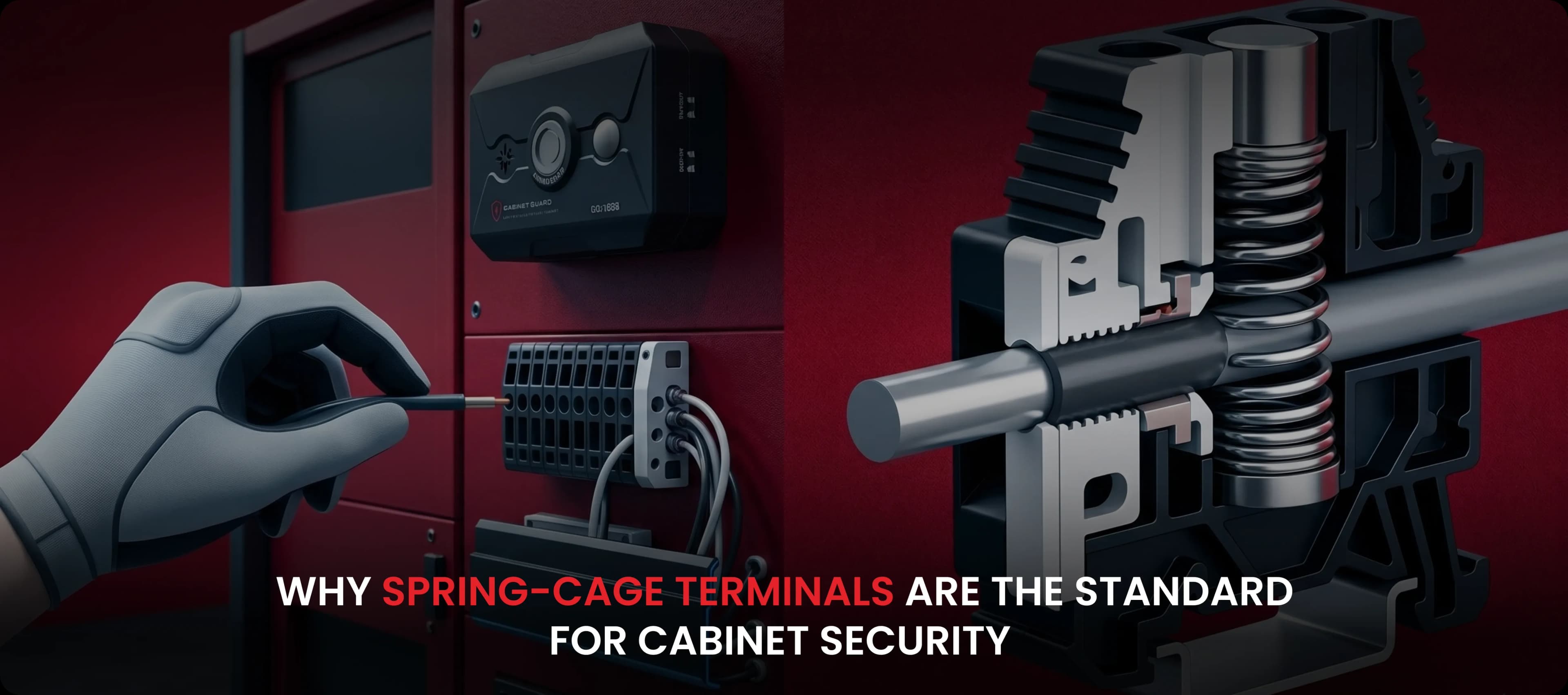 CG-1000 alarm board with spring-cage terminal wiring