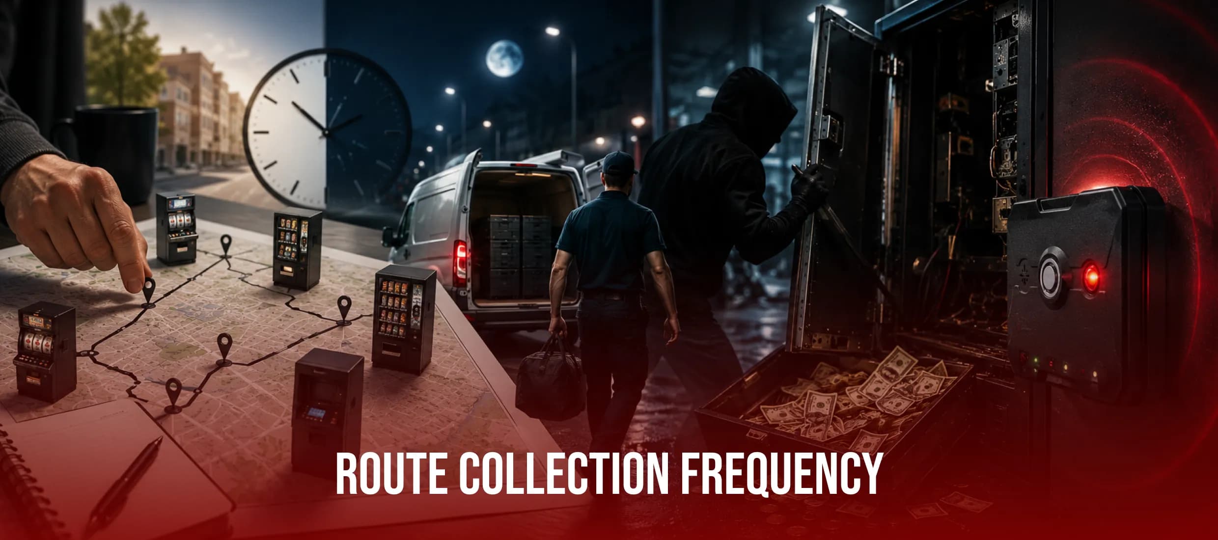 Route collection frequency planning across multiple cash pickup stops
